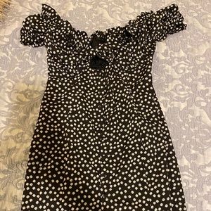Princess Polly black flower mini dress